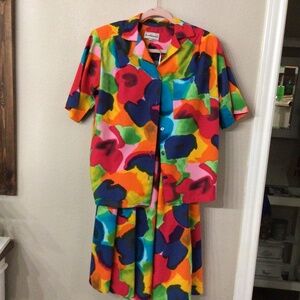 Tumbleweeds. Vintage very  colorful button down and skirt set. Small